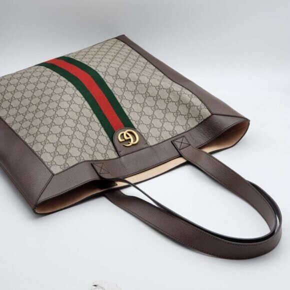 GUCCI Ophidia Brown Canvas Shoulder Bag 735-070624 - Picture 12 of 15